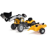 SuperBuilder Pedaalaangedreven Graaflaadmachine - FALK - Stuurwiel, Aanhangwagen - Gemaakt in Frankrijk, 40% Gerecycled Plastic - Vanaf 2 jaar