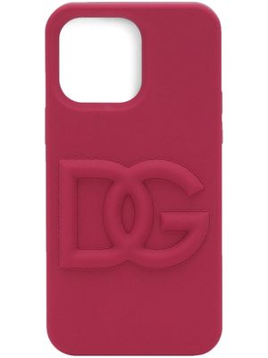 Dolce & Gabbana coque d'iPhone 14 Pro Max à logo embossé - Rose
