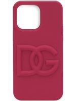 Dolce & Gabbana coque d'iPhone 14 Pro Max à logo embossé - Rose - thumbnail