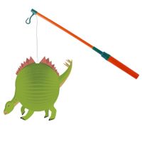 Lampionstokje 40 cm - met dinosaurus lampion - groen - D25 cm - thumbnail