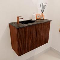 Toiletmeubel Mondiaz Joya Dlux | 60 cm | Meubelkleur Ruby | Faye wastafel Lava Wasbak Links | 1 kraangat