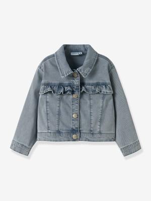 Jeansjes TENCEL met ruches voor meisjes NAME IT gebleekt denim