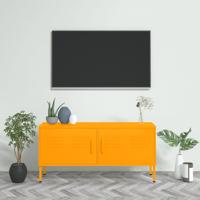 Tv-meubel 105x35x50 cm staal mosterdgeel Tv-meubel 105x35x50 cm staal mosterdgeel