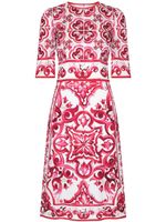 Dolce & Gabbana robe mi-longue à imprimé Majolica - Rouge