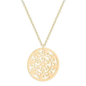 Hippe dames ketting Staal Mandala Hanger Goudkleurig