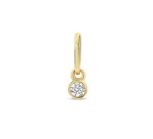 Hanger Rond geelgoud-zirconia wit