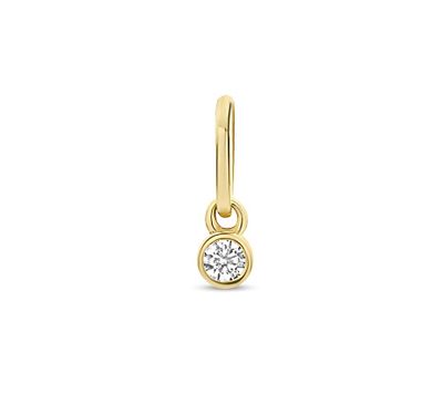 Hanger Rond geelgoud-zirconia wit