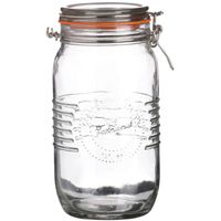 Urban Living Voorraadpot/bewaarpot - 1.5L - glas - met beugelsluiting - D14 x H22 cm - Voorraadpot - thumbnail