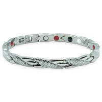 Magneet Armband - Snake Grey Metal