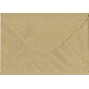 Benza wenskaart enveloppen langwerpig 16,2 x 11,4 cm = C6 - Bruine kraft - 80 stuks