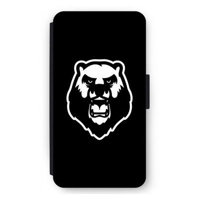 Angry Bear (black): iPhone 12 mini Flip Hoesje