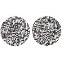 4x Ronde kerstdiner/diner onderborden zebraprint 33 cm - thumbnail