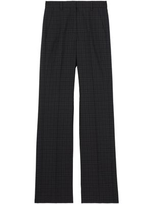 Burberry pantalon en laine à carreaux - Noir