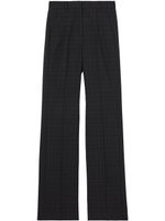 Burberry pantalon en laine à carreaux - Noir