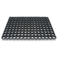 1x Rubberen deurmatten/schoonloopmatten zwart 40 x 60 cm