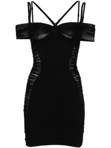 Mugler robe-corset à brides - Noir