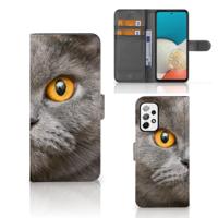 Telefoonhoesje | Met pasjeshouder | Samsung Galaxy A73 5G Britse Korthaar Telefoonhoesje | Met pasjeshouder | Samsung Galaxy A73 5G Britse Korthaar