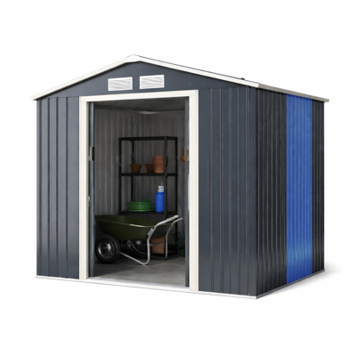 Metalen Tuinhuis met Uitbreidingsbox Metalen Gereedschapskamer - 213 x 191 x 195 cm Afsluitbaar met 4 Ventilatieopeningen