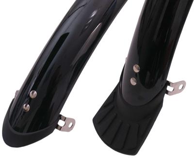 Spatbordset 28" 50 mm kunststof compleet met stangenset - zwart