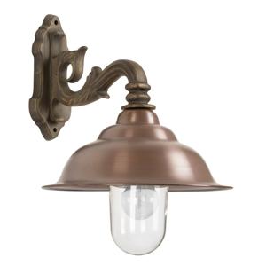 KS Verlichting Oud bronzen muurlamp Chateau met koperen kap 1343