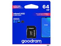 Goodram microSD-kaart 64 GB klasse 10 UHS I met adapter - thumbnail
