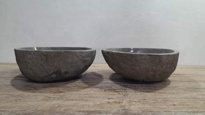 Aufsatzwaschbecken aus Flussstein Satz RM250310AB, 41x38x15 cm