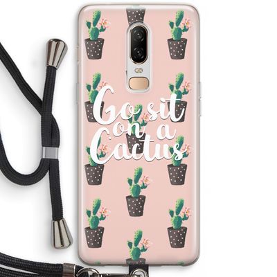 Cactus quote: OnePlus 6 Transparant Hoesje met koord