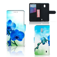 Nokia 1 Plus Hoesje Orchidee Blauw - Cadeau voor je Moeder - thumbnail