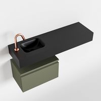 Toiletmeubel Mondiaz Andor | 100 cm | Meubelkleur Army | Lex vrijhangend wastafel Urban Links | 1 kraangat