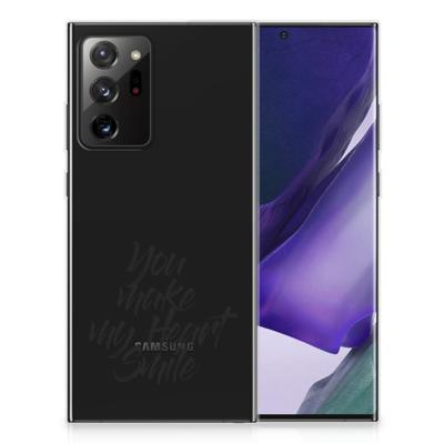 Samsung Galaxy Note20 Ultra | Siliconen hoesje | met naam Heart Smile Samsung Galaxy Note20 Ultra | Siliconen hoesje | met naam Heart Smile