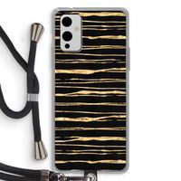 Gouden strepen: OnePlus 9 Transparant Hoesje met koord