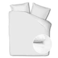 Dekbedovertrek Percale Katoen - Uni - Tweepersoons (200x200 Cm) - Wit Percale Katoen - Effen - Dreamhouse - Dekbed-Discounter.nl
