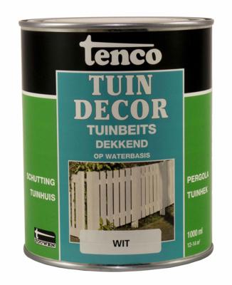 Tuindecor dekkend wit 1l verf/beits - Tenco