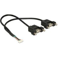 DeLOCK 84839 0.25m 2 x USB A Zwart USB-kabel