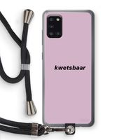 kwetsbaar: Samsung Galaxy A31 Transparant Hoesje met koord kwetsbaar: Samsung Galaxy A31 Transparant Hoesje met koord