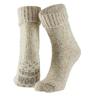 Apollo Anti-slip huissokken/slofsokken - wol - dames beige - maat 39-42