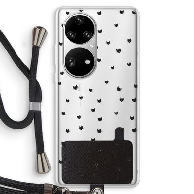 Kleine kattenkopjes: Huawei P50 Pro Transparant Hoesje met koord