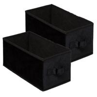 Opbergmand/kastmand - Set van 4x stuks - zwart - 7 liter - 31 x 15 x 15 cm - Opbergboxen - Vakkenkas