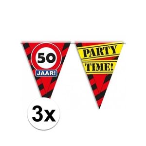 3x Versiering 50 jaar slingers 10 meter   -