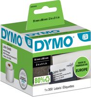 Dymo etiketten LabelWriter ft 51 x 89 mm, wit, 300 etiketten - thumbnail