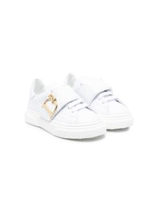 DSQUARED2 KIDS baskets en cuir à attache scratch - Blanc