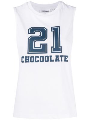 CHOCOOLATE haut à logo imprimé - Blanc