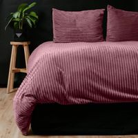 Sleeptime Rib Teddy Dekbedovertrek Oud Roze-2-persoons (200 x 200/220 cm)