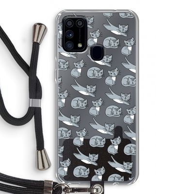 Poezen: Samsung Galaxy M31 Transparant Hoesje met koord