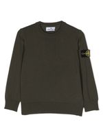 Stone Island Junior Compass-motif crew-neck sweatshirt - Vert