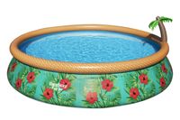Bestway - Fast Set - Opblaasbaar zwembad inclusief filterpomp - 457x84 cm - Paradijsprint - Rond - thumbnail