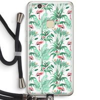 Flamingo bladeren: Huawei Ascend P10 Lite Transparant Hoesje met koord