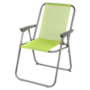 Sunnydays camping/strand stoel - aluminium - inklapbaar - groen - L53 x B55 x H75 cm