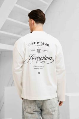 Jorcustom Handscript Longsleeve T-Shirt Heren Wit - Maat XL - Kleur: WitZwart | Soccerfanshop