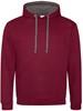 Just JH003 Varsity Hoodie - Burgundy/Charcoal (Heather) - XS